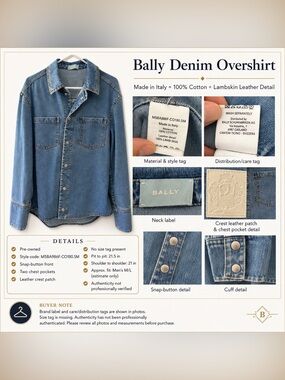 Bally Men's Blue Denim Shirt Jacket